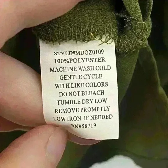 NWT Women's Notations Green Long Sleeve Ruffle Tie Front Blouse Size Large - Picture 12 of 15